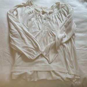 White casual long sleeve free people top